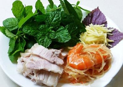 thit luoc cham mam tom chua