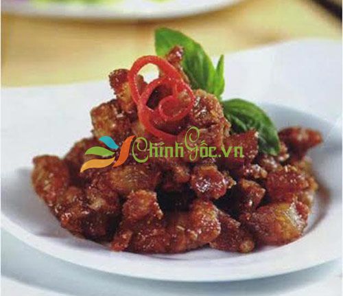 Thơm ngon, đậm đà với món thịt ba rọi xào mắm ruốc