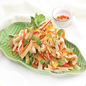 Lạ miệng với gỏi cổ hũ dừa tôm thịt
