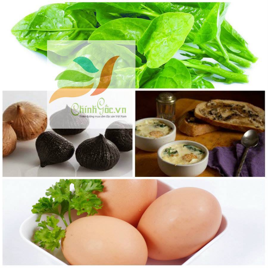 Trứng hấp tỏi đen